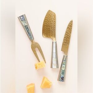 Anthropologie Arctic Twilight Cheese Knives, Set of 3